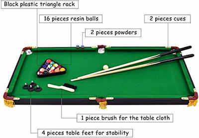 : Mini Table Top Pool Set - Includes 2 Cue Sticks, 16 Balls,  Chalk & Triangle! : Toys & Games