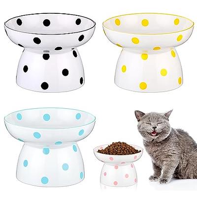 cilxgqln elevated cat bowls raised cat food bowls, 15 tilted pet bowls for  cats puppy small dogs, raised dog bowl stand feede