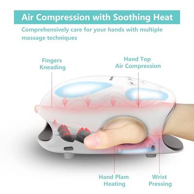 CINCOM Cordless Hand Massager with Heat and Compression for Arthritis and  Carpal Tunnel,Gifts for Women FSA/HSA Eligible (White) 