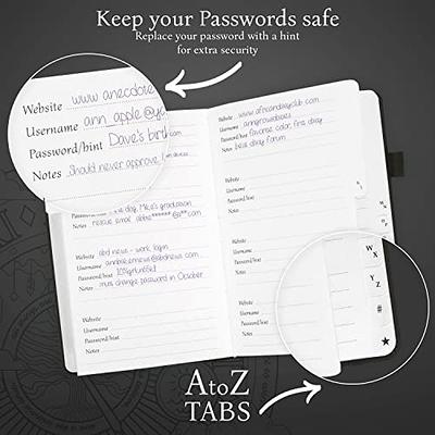 Legend Planner Password Book with Alphabetical tabs. Internet Address  Keeper Logbook. Journal for Website Logins, Pocket 4x5.5 (Black) - Yahoo  Shopping