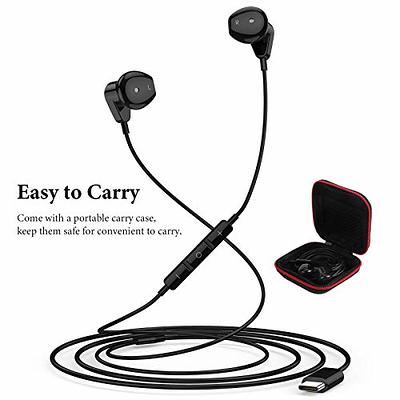USB C Headphones for iPad Pro iPhone 15 Pro,USB Type C Earphones HiFi  Stereo USB C Wired Earbuds with Microphone Volume Control for Samsung S23  Ultra