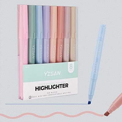 8pcs Assorted Color Gel Highlighter Pens No Bleed Through No Smear, Quick  Dry For Journaling, Study