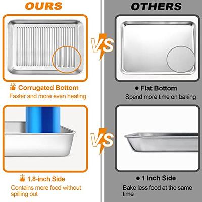 Stainless Steel Baking Tray , Oven Pan Rectangle Size 10 x 8 x 1 inch