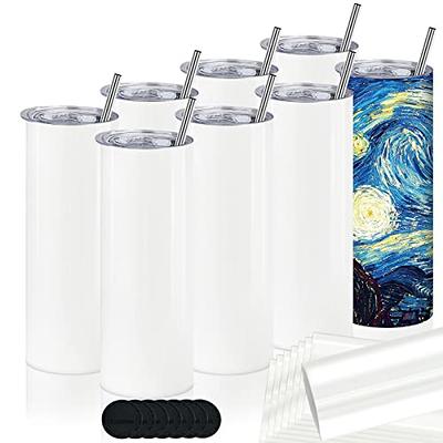 8pcs, Straight Sublimation Tumblers Bulk 20 Oz Skinny, Stainless Steel  Double Wall Insulated Tumbler Cups Blank