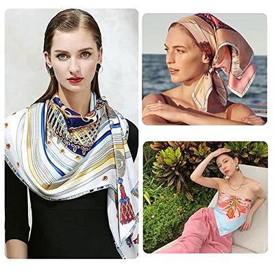 Navy Scarf Square Scarfs for Women Satin Square Silk Like Hair Scarves and  Wraps Headscarf