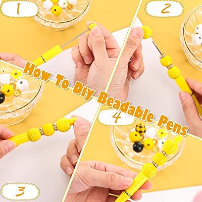 12 Set Plastic Beadable Pens Assorted Wood Round Crystal Spacer Beads Set  Black Ink Ballpoint DIY Bead Pen for Women Kids Gifts School Office  Supplies (Bee) - Yahoo Shopping