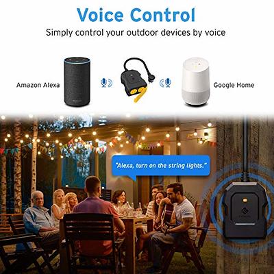 HBN Outdoor Smart Plug Waterproof with 6 Outlets,WiFi Power Stake Timer  with 6Ft Cord,Outdoor Outlet Timer for Patio Lights,Compatible with Alexa &  Google Assistant,Remote& Voice Control, ETL Listed: : Tools & Home