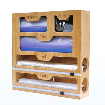 Ziplock Bag Storage Organizer and Dispenser for Kitchen Drawer