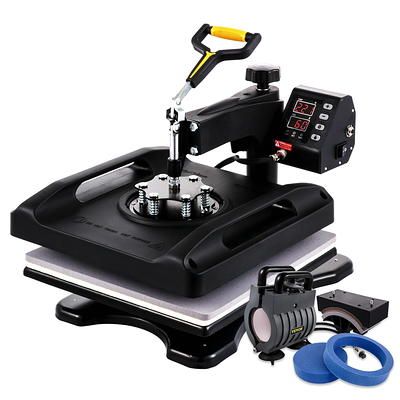DreamDwell Home Heat Press Machine 5 in 1 Combo 15x12 Sublimation Iron Press  for DIY T Shirts Mugs Hat Plate Cap