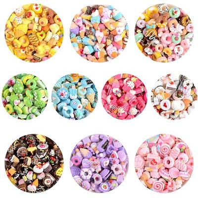 100pcs Charms Resin Fake Candy Cute Set Mixed Assorted Sweets Flatback  Beads Making Supplies For Diy Craft Making