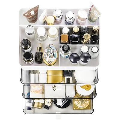 Yesland Makeup Organizer for Vanity, Plastic Desk Organizer with 3 Drawers  - Cosmetic Storage Box and Tabletop Cabinet for Lipsticks, Jewelry, Nail