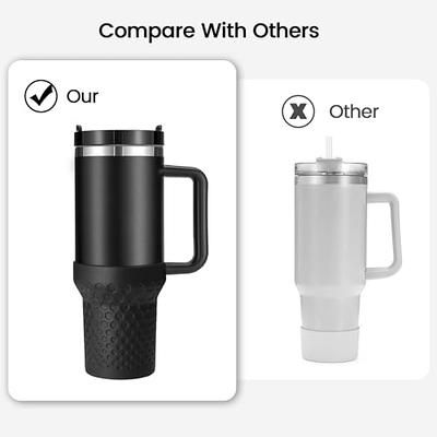  2Pcs Silicone Boot for Stanley Quencher 40 oz 30 oz Tumbler  with Handle & Stanley IceFlow 20oz 30oz, Protective Water Bottle Bottom  Sleeve Cover Compatible with Stanley Tumbler (Black) : Tools