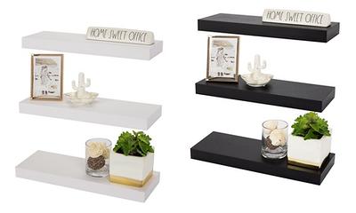 Floating Corner Shelves Set of 3, Wall Mounted Storage Shelf PVC with White  Finish for Bedroom, Living Room, Bathroom, Display Shelf for Small Plant