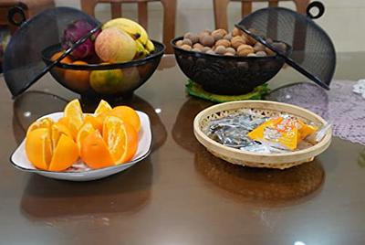 Fruit Basket With Lid - Decorative Fruit Bowl Metal Wire Basket Covered  Fruit Bowl Strainer For Fruits Vegetables Fruit Display Stand Keeps Flies  Out