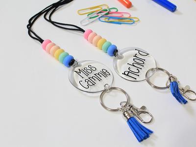 Teacher Badge Reel, Retractable Interchangeable Custom Badge Reel, ID Holder, Teaching, Pencil Badge, Personalized