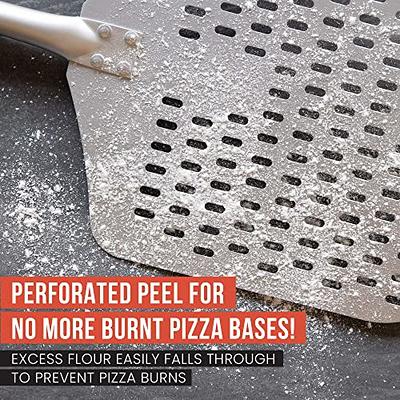 Buy Aluminum Metal Pizza Peel with Foldable Wood Handle for Easy Storage  12-Inch x 14-Inch, Gourmet Luxury Pizza Paddle for Baking Homemade Pizza  and Bread - Oven or Grill Use - POMODORO