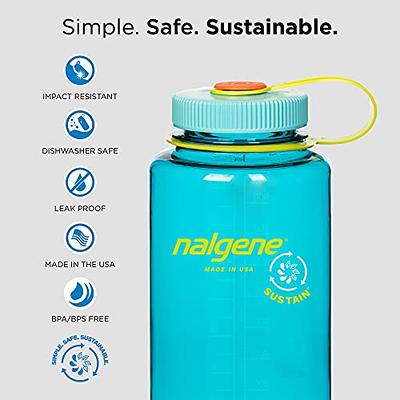 Nalgene BPA Free Tritan Wide Mouth Water Bottle, 32 Oz, Gray with Black Lid