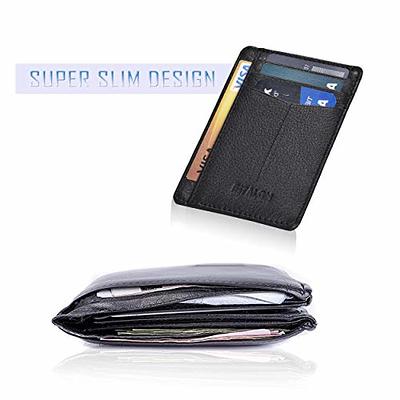 Fintie Slim Minimalist Front Pocket Wallet, RFID Blocking Credit Card  Holder Card Cases with ID Window for Men Women (Brown)