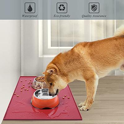 Dog Food Mat - Silicone Dog Mat for Food and Water - 36 x 24 Large Pet  Feeding Mats with Residue Collection Pocket - Waterproof Dog Cat Bowl Mat