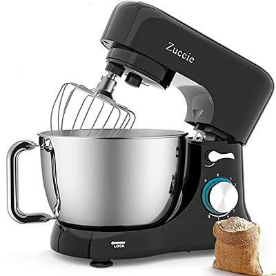 Hamilton Beach Electric Stand Mixer, 4 Quarts, Dough Hook, Flat Beater  Attachments, Splash Guard 7 Speeds with Whisk, Silver