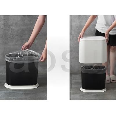 Baosia 12 Liter Black Rectangular Plastic Trash Can Wastebasket