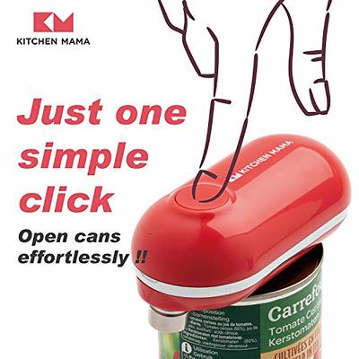  Kitchen Mama Auto Electric Can Opener Christmas Gift Ideas:  Open Your Cans with A Simple Press of Button - Automatic, Hands Free,  Smooth Edge, Food-Safe, Battery Operated, YES YOU CAN (Red) 