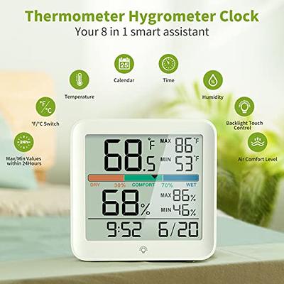 Humidity Gauge, 1 Pack Indoor Thermometer for Home Digital Hygrometer Room  Thermometer and Humidity Gauge with Temperature Humidity Monitor AAA