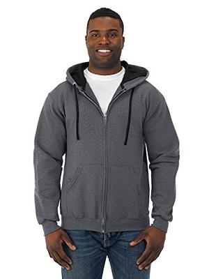 Fruit of The Loom Men's Eversoft Fleece Sweatshirts & Hoodies, Full Zip-Black, Large