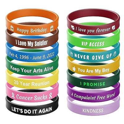 Custom Rubber Bracelets with Your Text Message, Personalized Silicone  Wristbands for Awareness, Events, Support, Gifts, Promotions