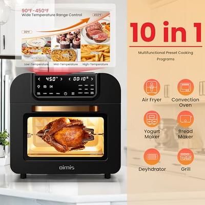 MOOSOO 12.6 Qt Air Fryer Toaster Oven With Rotisserie