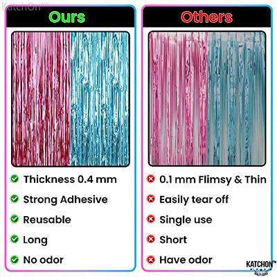 KatchOn, Pink Backdrop for Pink Party Decorations - XtraLarge 6.4x8 Feet,  Pack of 2, Pink Foil Fringe Curtain, Pink Fringe Backdrop for Pink Streamers  Party Decorations, Pink Birthday Decorations