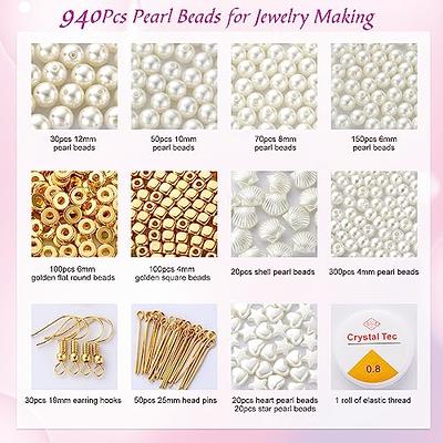 JADVY 940pcs Pearl Beads for Jewelry Making Kit, Beige Pearl Beads with  Accessories for Bracelets, Necklaces, Earrings and Crafts, DIY Pearls  Bracelet Making Kit, Jewelry Making Supplies for Adults - Yahoo Shopping