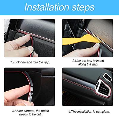 Car Interior Trim Strips - 16.4ft/5m Car Decor Universal Car Gap Fillers Automobile Molding Line Decorative Accessories DIY Flexible Strip Garnish