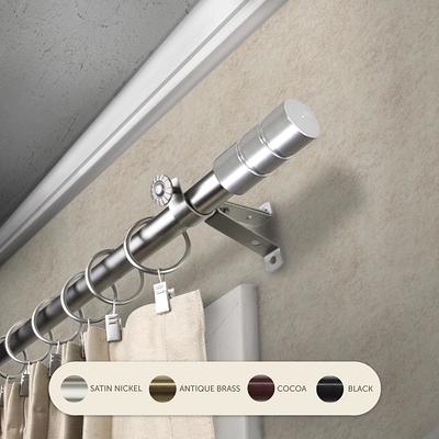 Project Source 84-in to 120-in White Steel Single Curtain Rod in the Curtain  Rods department at