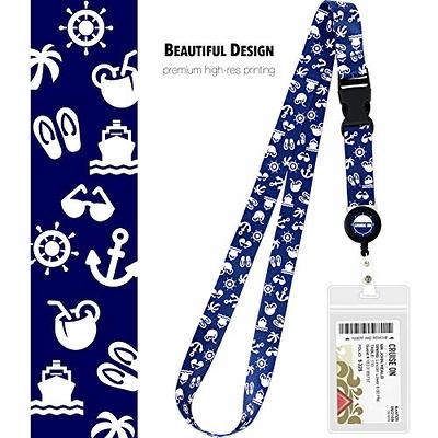 Cruise On Cruise Lanyard for Ship Cards | 2 Pack Cruise Lanyards with ID Holder, Key Card Retractable Badge & Waterproof Ship Card Holders, Pink