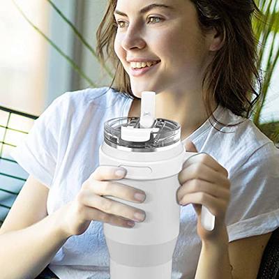 Zukro 50 oz Mug Tumbler With Handle And Flip Straw, Leakproof