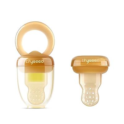 Thyseed Baby Fruit Feeder with Pouch Silicone Infant Solid Food Vegetable  Purees Feeding Feeders for Babies Boy Girl Brown 4+ and 7+ Months Set -  Yahoo Shopping