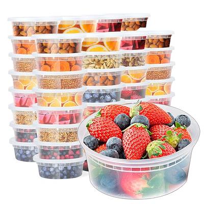 Glotoch 48 Pack 16 oz. (2 Cups) Plastic Food and Drink Storage