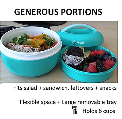 Salad Container Bento Bowl for Lunch, Lunch-Box To-Go Containers for  Adults Kids, Meal Prep Kit with Lid Fits Big Salads for Women, Teens