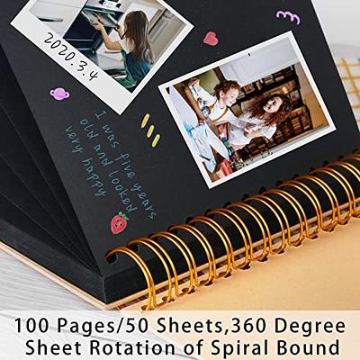 Premium Black Photo Album, Large Capacity, 100 Pages, Writing