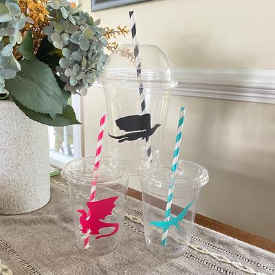 Mermaid Cups - 12 Set Plastic Lids Straws Birthday Party Supplies Baby  Shower