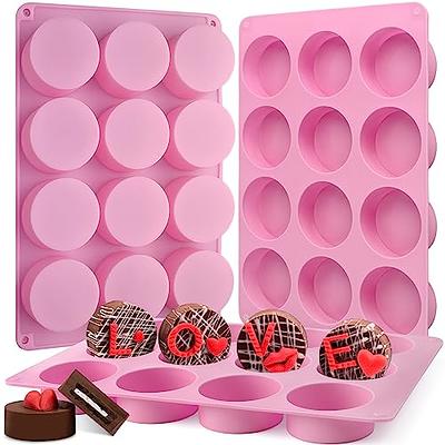 Actvty Round Chocolate Cookie Molds, 3 Pieces 12-Cavity Cylinder Chocolate  Silicone Molds for Covered Oreo, Cookies Candy Jelly Mini Cakes and Muffin  Baking(Pink) - Yahoo Shopping