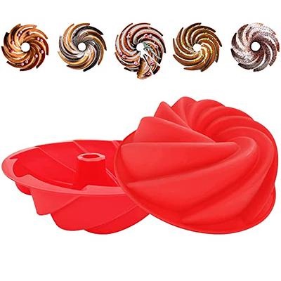 Silicone Cake Pans Reusable Flower Shape Cake Mold With Spiral