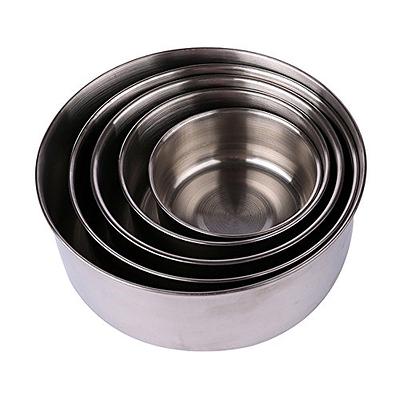 Mixing Bowls with Lids - 5 Deep Nesting Mixing Bowls for Kitchen Storage -  Silver Stainless Steel Mixing Bowl Set - Large Mixing Bowl for Cooking Food,  Baking, Breading, Salad or Meal Prep 