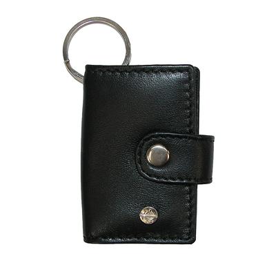 Boston Leather Smooth Leather Tear Drop Key Fob Keychain - Brown