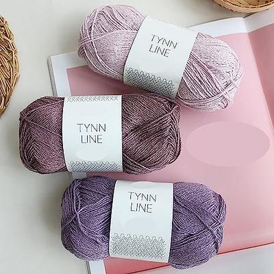 Mooaske 3 Pack Crochet Yarn with Crochet Hook - Worsted Medium Yarn for Crocheting - Easy-to-See Stitches Cotton-Nylon Blend Beginner Knitting Yarn