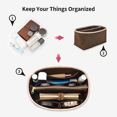 LOUKAYCCI Purse Organizer & Base Shaper Fit Speedy 25 & Neverfull PM,  Goyards, MK,Longchamps More,Felt Bag Organizer Insert for Handbags with  Metal