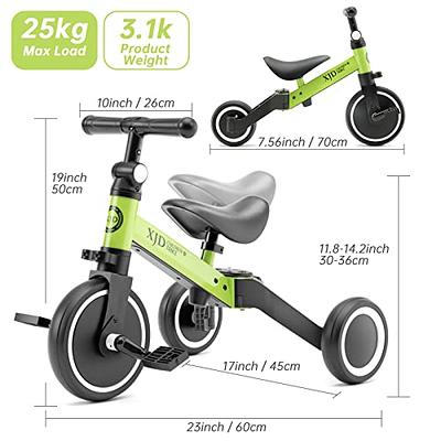 XJD 5 in 1 Kids Tricycles for 12 Month to 3 Years Old Toddler Bike