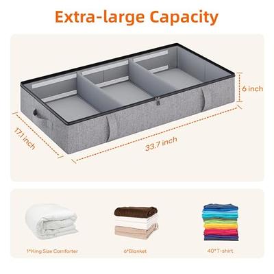 Vailando Under Bed Storage, 2 Pack Under Bed Storage Containers with  Dividers, Firm Sides, Strong Zipper, 3 Reinforced Handles, 6 Inches Low  Profile Underbed Storage Bins for Clothes, Blankets, Grey - Yahoo Shopping