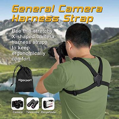 Camera Shoulder Double Strap Harness Quick Release Adjustable Dual Camera Tether Strap and Safety Tether for Dslr SLR Camera (Focus)